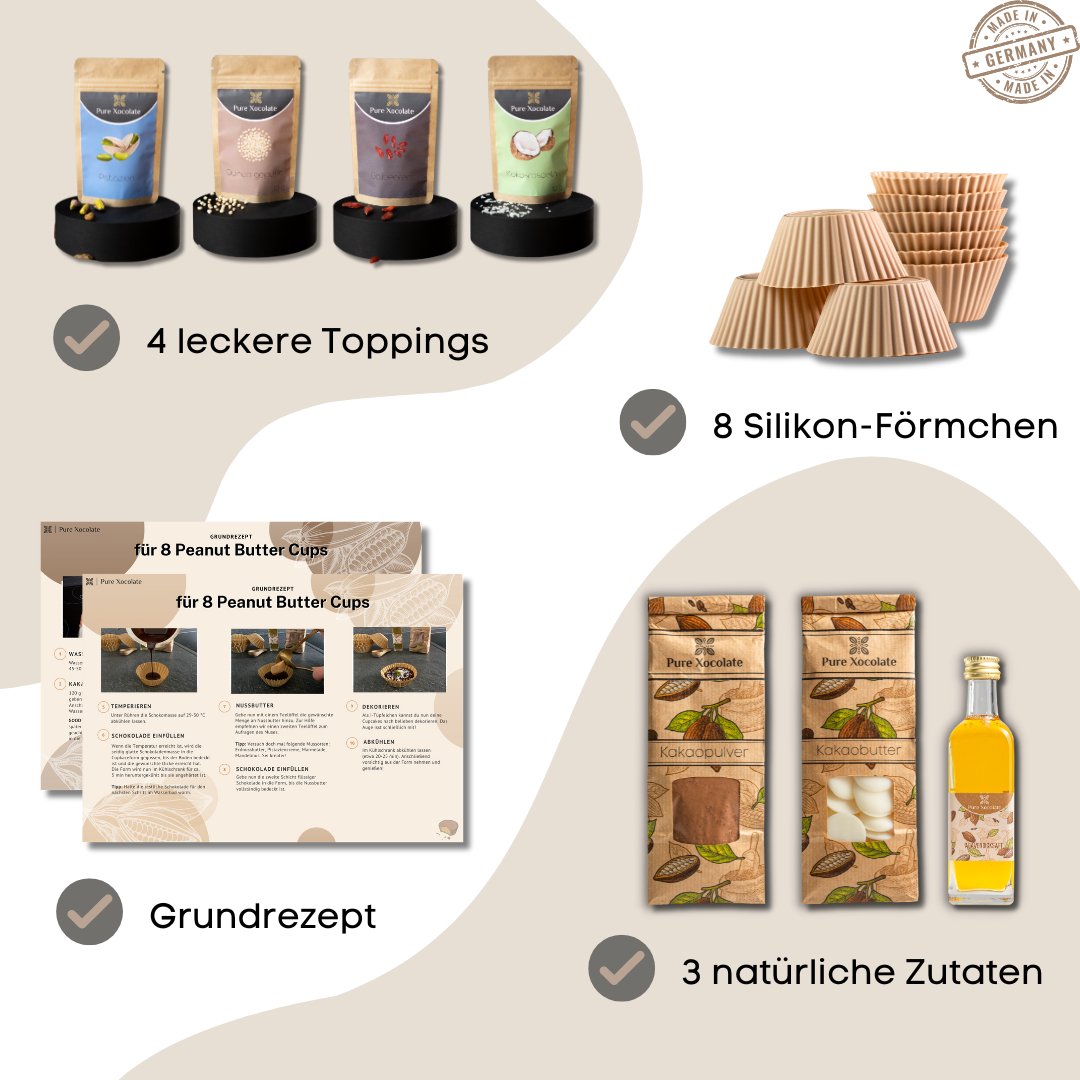 Peanut Butter Cups Set - Pure Xocolate - DIY - Set Geschenk - Set - Peanut Butter Cups Set