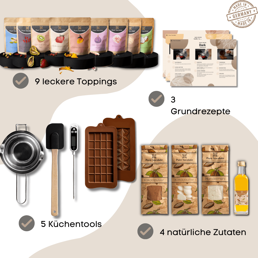 Premium Schokoladen DIY - Set (XL) - Pure Xocolate - DIY - Set Geschenk - Set - Premium Schokoladen DIY - Set (XL)
