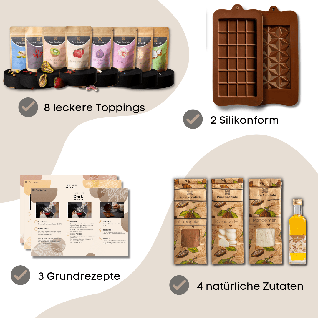Schokoladen DIY - Set (M) - Pure Xocolate - DIY - Set Geschenk - Set - Schokoladen DIY - Set (M)