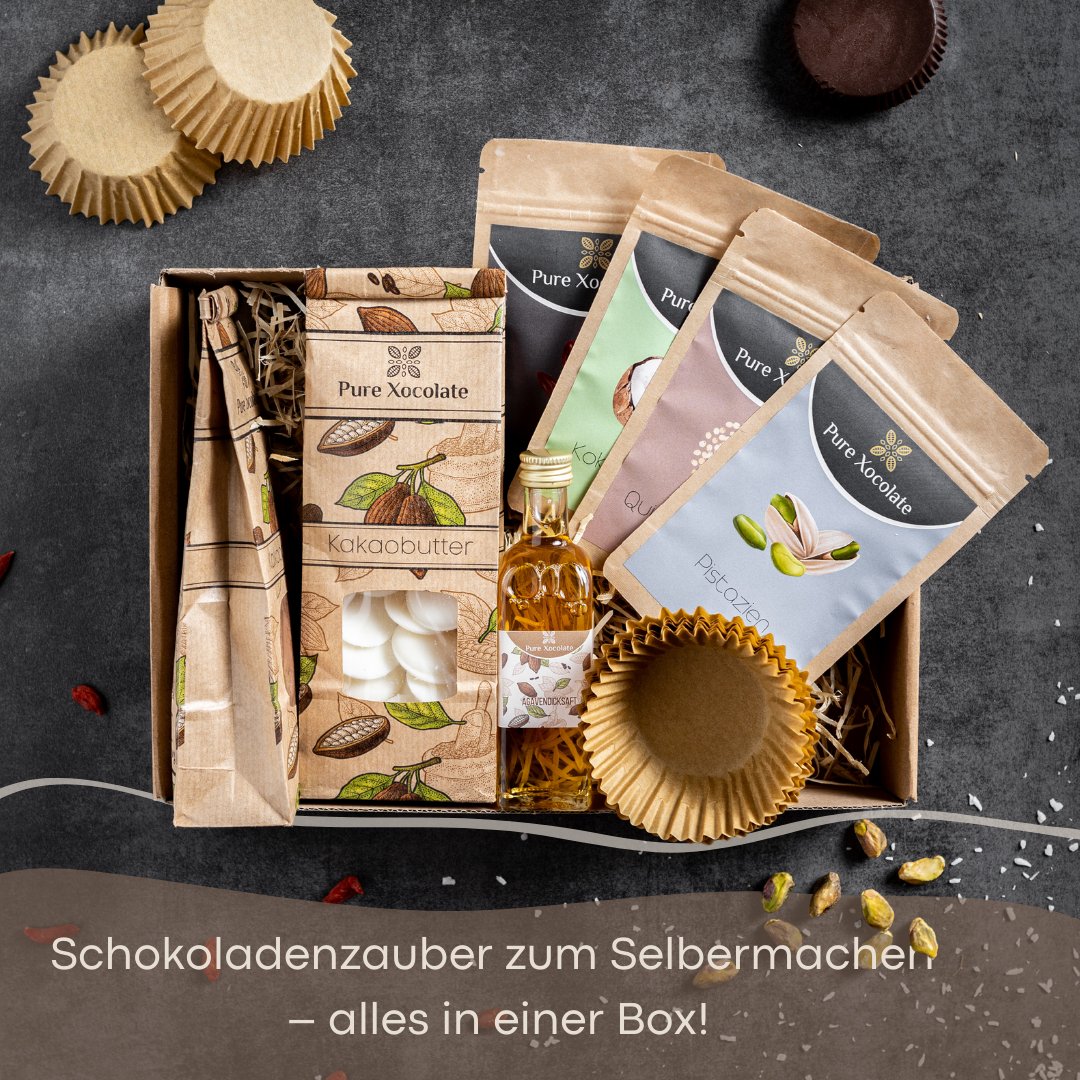 Peanut Butter Cups Set (mit Toppings) - Pure Xocolate - DIY-Set Geschenk-Set - Peanut Butter Cups Set (mit Toppings)