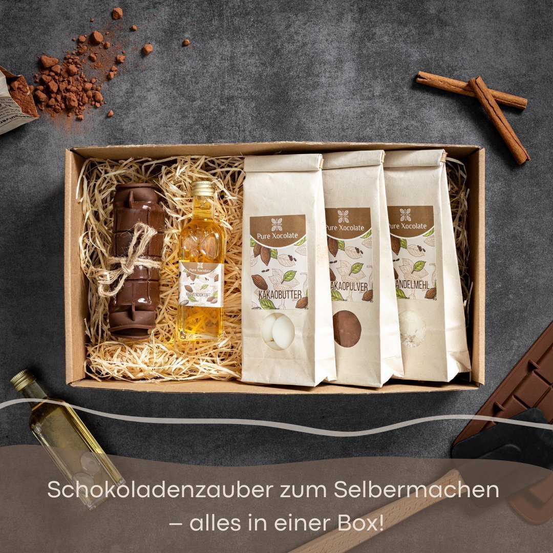 Weihnachtspralinen: Schokoladen Set (L) - Pure Xocolate - DIY-Set Geschenk-Set - Halloween Schokoladen selber machen Set -