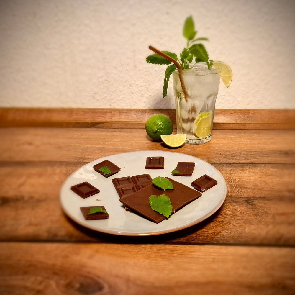 Erfrischend vegane Mojito-Tafel selber machen - Cocktail-Schokoladen No. 1 - Pure Xocolate