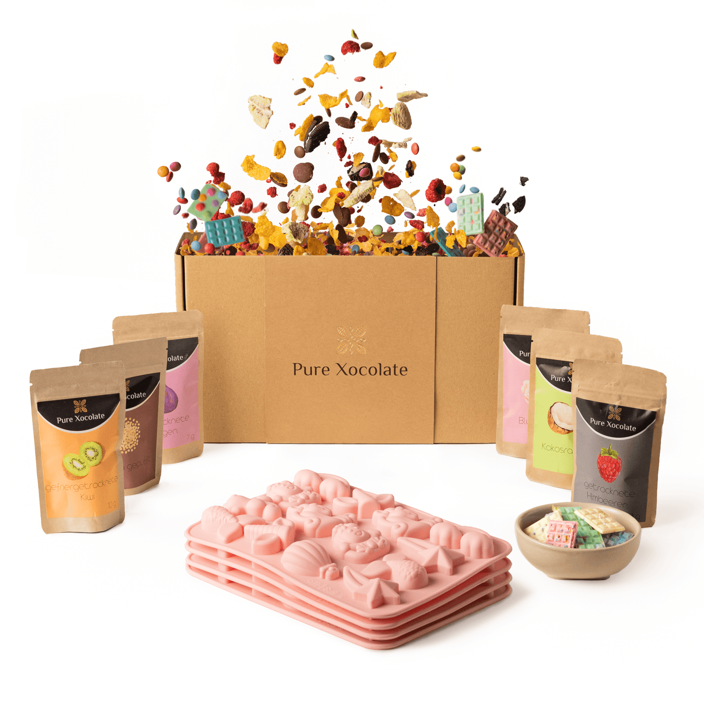 4er - Partyset für Kinder Schokolade selber machen (Einhorn) - Pure Xocolate - Kindergeburtstag - Set - 4er - Partyset für Kinder Schokolade selber machen (Einhorn)