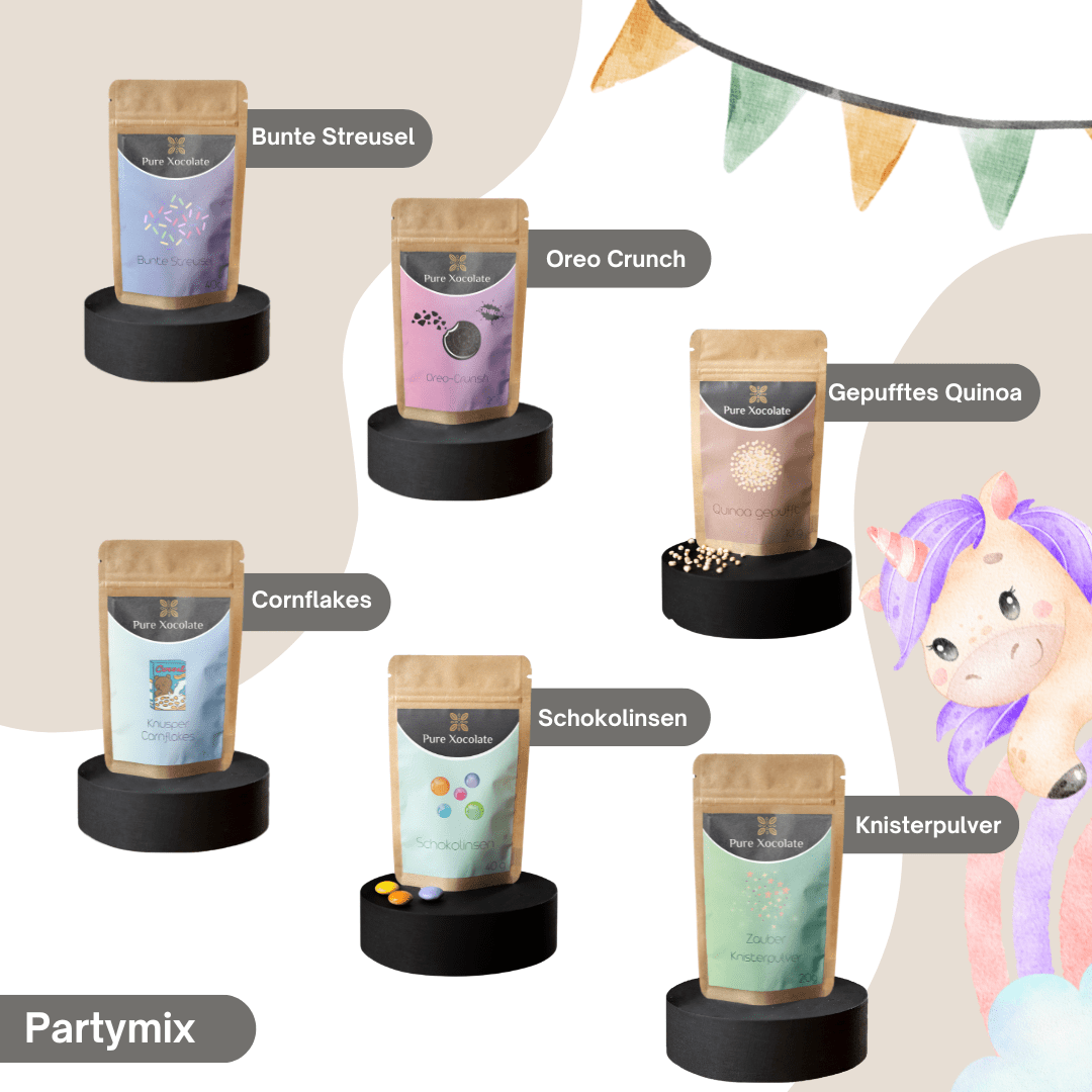 4er - Partyset für Kinder Schokolade selber machen (Einhorn) - Pure Xocolate - Kindergeburtstag - Set - 4er - Partyset für Kinder Schokolade selber machen (Einhorn)