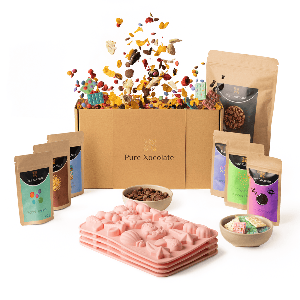 4er - Partyset für Kinder Schokolade selber machen (Einhorn) - Pure Xocolate - Kindergeburtstag - Set - 4er - Partyset für Kinder Schokolade selber machen (Einhorn)