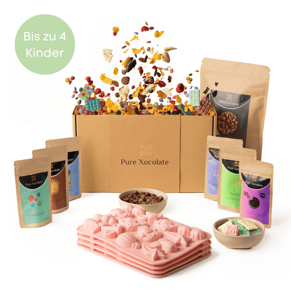 4er - Partyset für Kinder Schokolade selber machen (Einhorn) - Pure Xocolate - Kindergeburtstag - Set - 4er - Partyset für Kinder Schokolade selber machen (Einhorn)