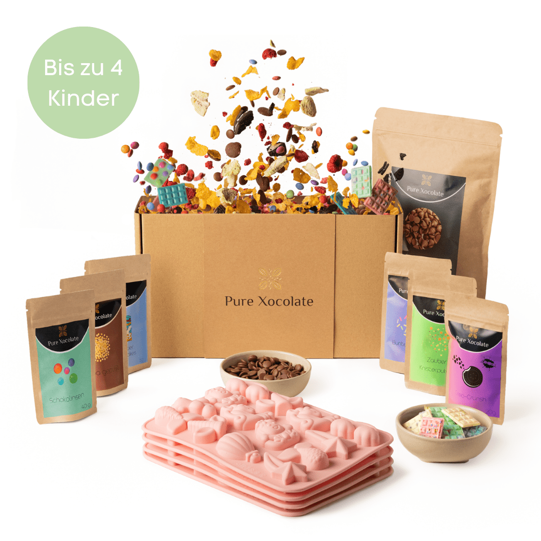 
                  
                    4er - Partyset für Kinder Schokolade selber machen (Einhorn) - Pure Xocolate - Kindergeburtstag - Set - 4er - Partyset für Kinder Schokolade selber machen (Einhorn)
                  
                