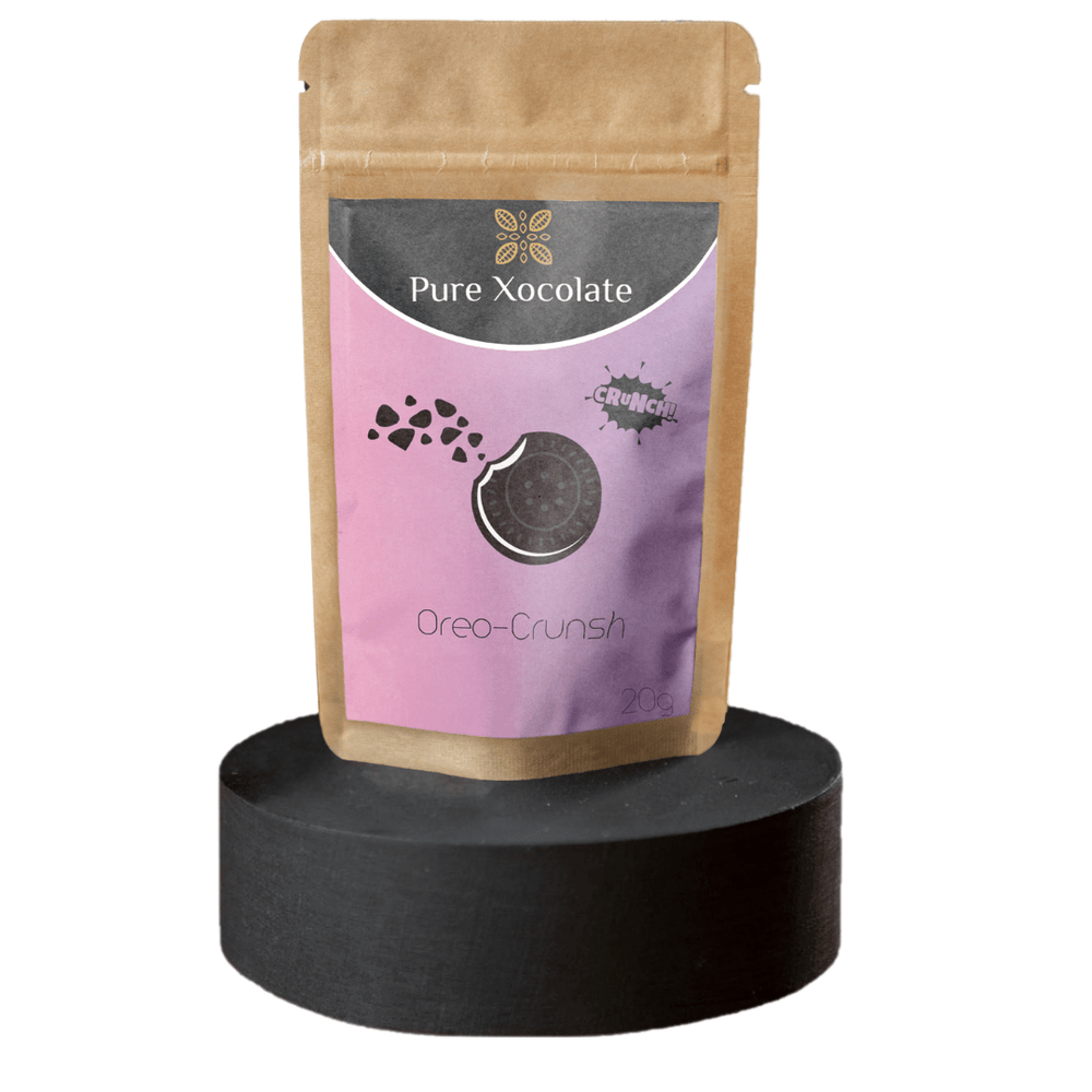 Oreo Crunch Topping - Pure Xocolate - Nahrungsmittel, Getränke & Tabak - Oreo - Crunch Topping von Pure Xocolate in 20g - Packung – knusprige Bruchstücke zum Veredeln von Schokolade, Pralinen, Eis und Gebäck