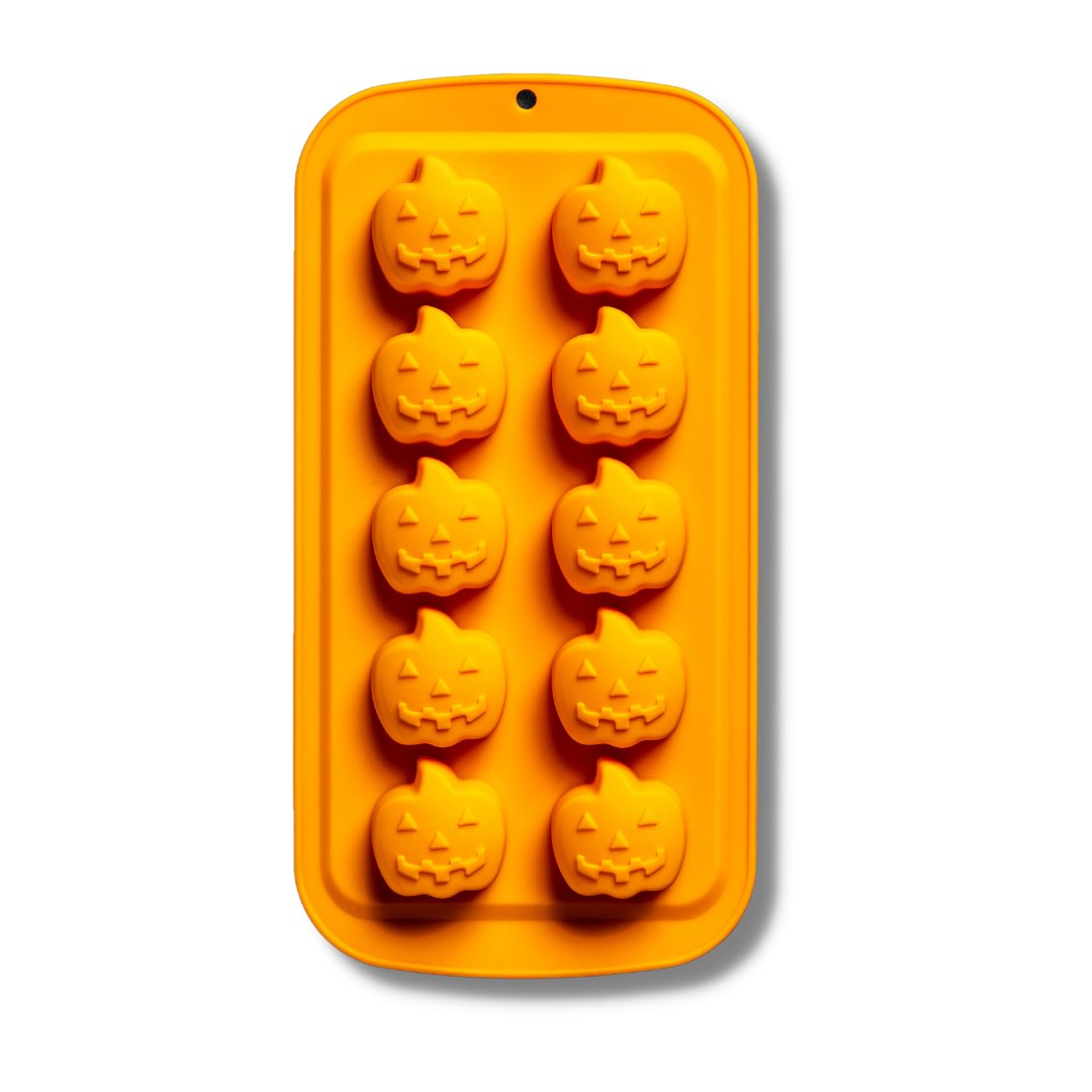 Halloween Silikonformen 2er-Set + 60 Folien - 18 Mulden, Für Schokolade, Süßigkeiten & DIY Leckereien