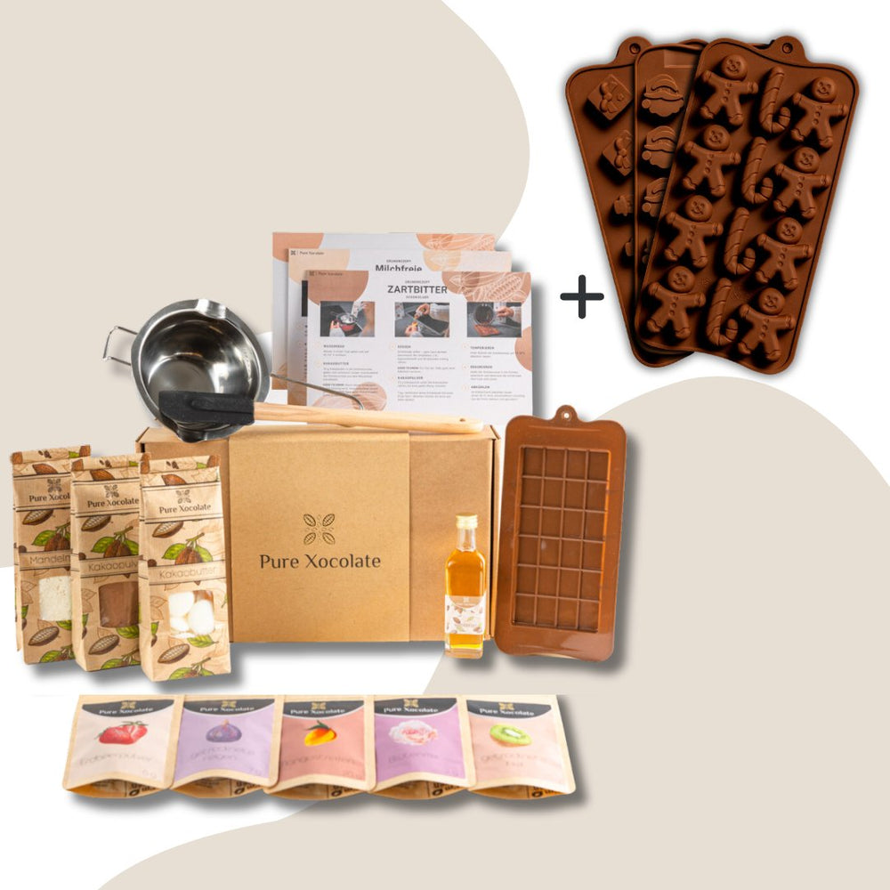 Weihnachtspralinen: Schokoladen Set (XXL) - Pure Xocolate - DIY - Set Geschenk - Set - Weihnachtspralinen: Schokoladen Set (XXL)