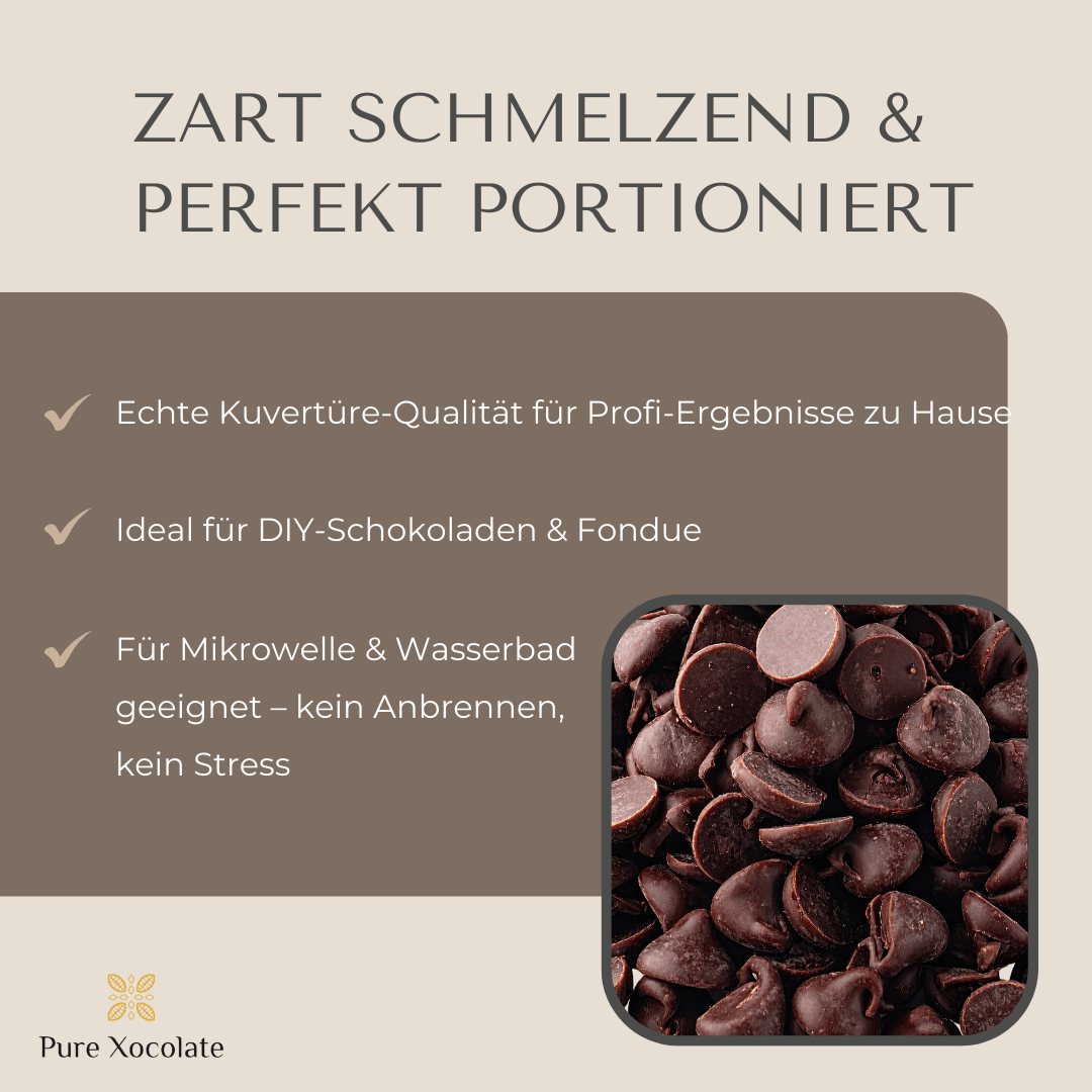 
                  
                    Zartbitter Schokoladendrops - Pure Xocolate - Nahrungsmittel, Getränke & Tabak - Zartbitter Schokoladendrops
                  
                
