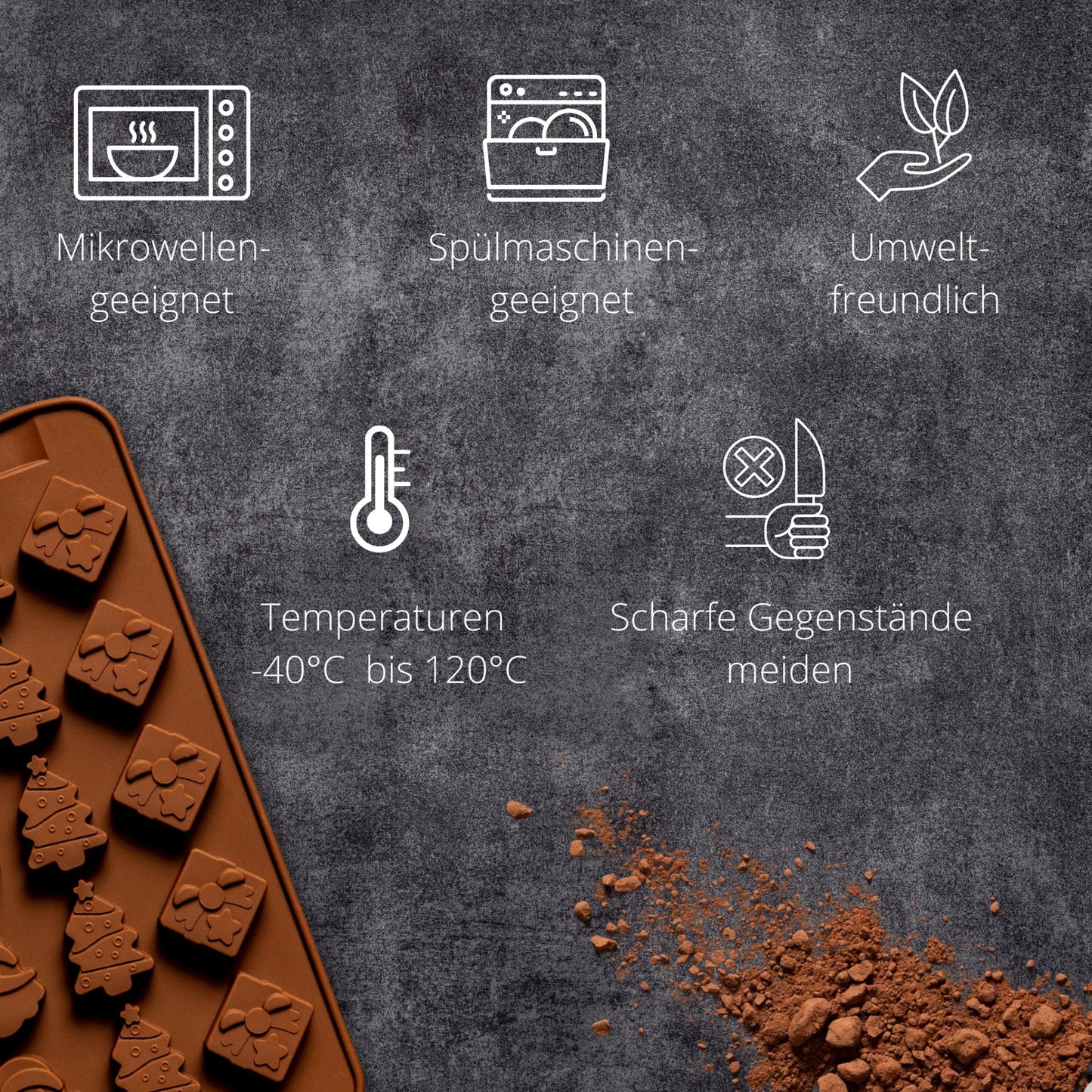 Silikonform (Weihnachtsmotiv 1) - Pure Xocolate - Silikonform - Silikonform (Weihnachtsmotiv 1)