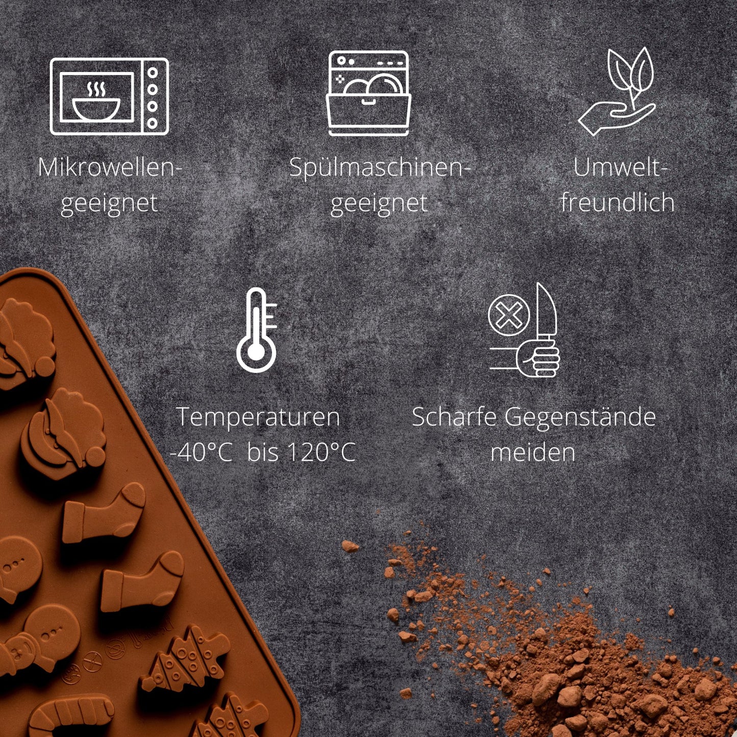 Silikonform (Weihnachtsmotiv 3) - Pure Xocolate - Silikonform - Silikonform (Weihnachtsmotiv 3)